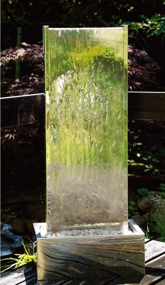 Köhko Gartenbrunnen "MURO " mit LED aus Edelstahl Wasserwand für Garten Terrasse Bild 3