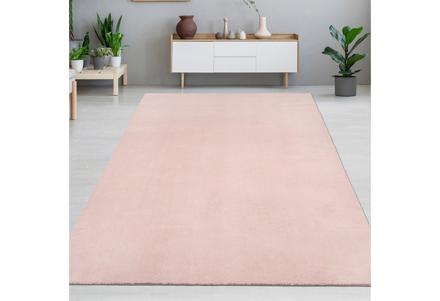 TeppichHome24 Teppich Hochflor-Teppich in Blush farbe, rechteckig, Höhe: 18 mm Bild 2