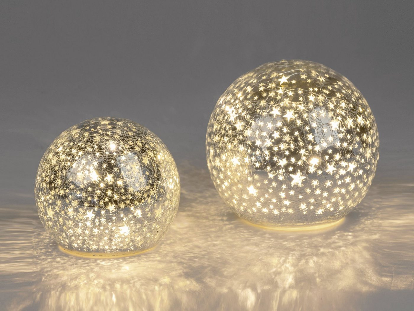 formano LED Kugelleuchte Sterne, LED, Mit Timerfunktion, Silber, Sterne, H: 12cm