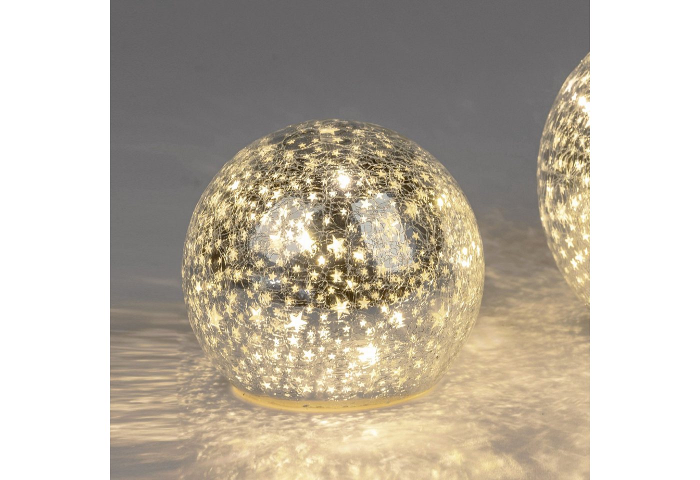 formano LED Kugelleuchte Sterne, LED, Mit Timerfunktion, Silber, Sterne, H: 12cm Bild 3