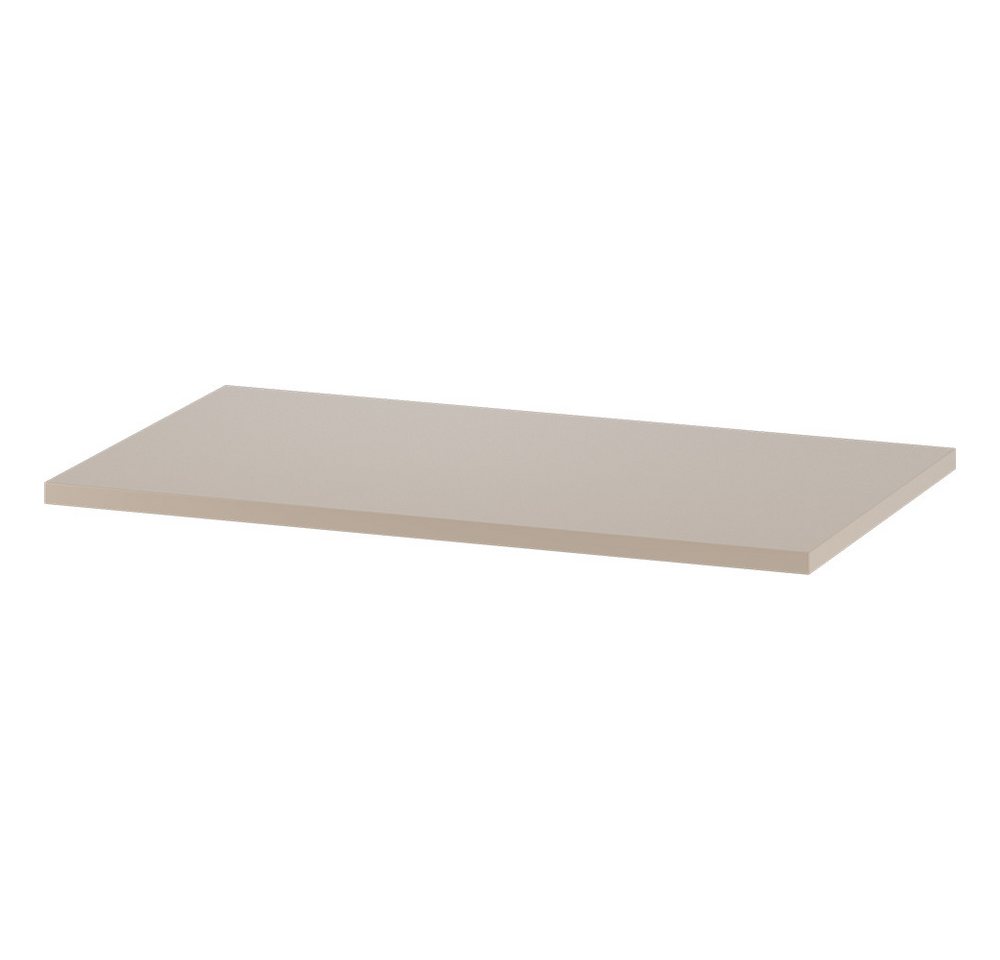 Lomadox Badmöbel-Set CALURI-140, (Spar-Set, 2-St., LED-Spiegel Waschtisch), in beige mit gerillter Front, grifflos, wandhängend Bild 4