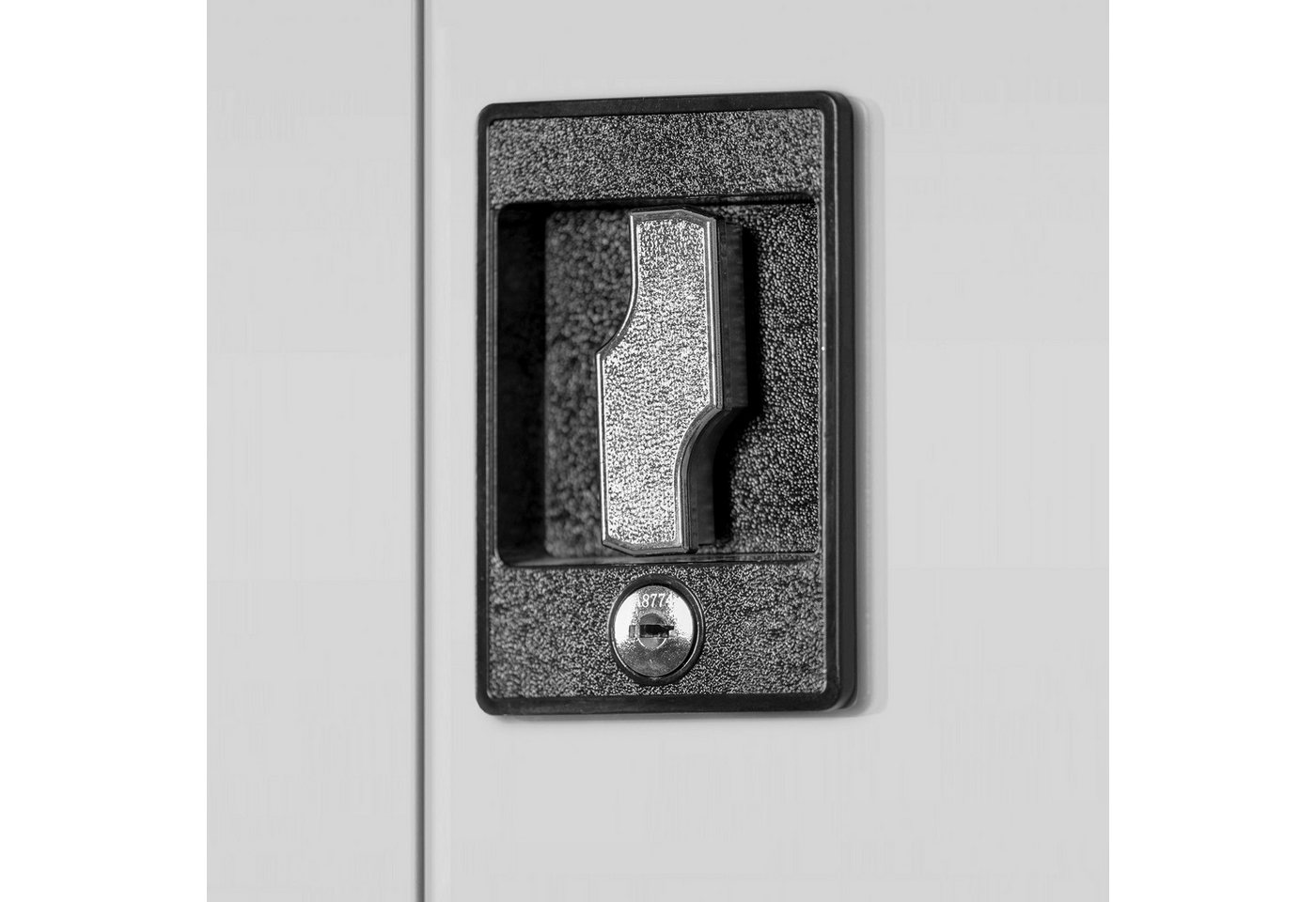 Jan Nowak Werkzeugschrank Profi Schrank abschließbar 92 cm BRUNO 5 Böden Stahl 0,8 mm (Stahl 0,8 mm Rückwand perforiert Türen perforiert PZH-zertifiziert) Werkstattschrank Schloss 2 Schlüssel perforiert robust 5 Farben Bild 5