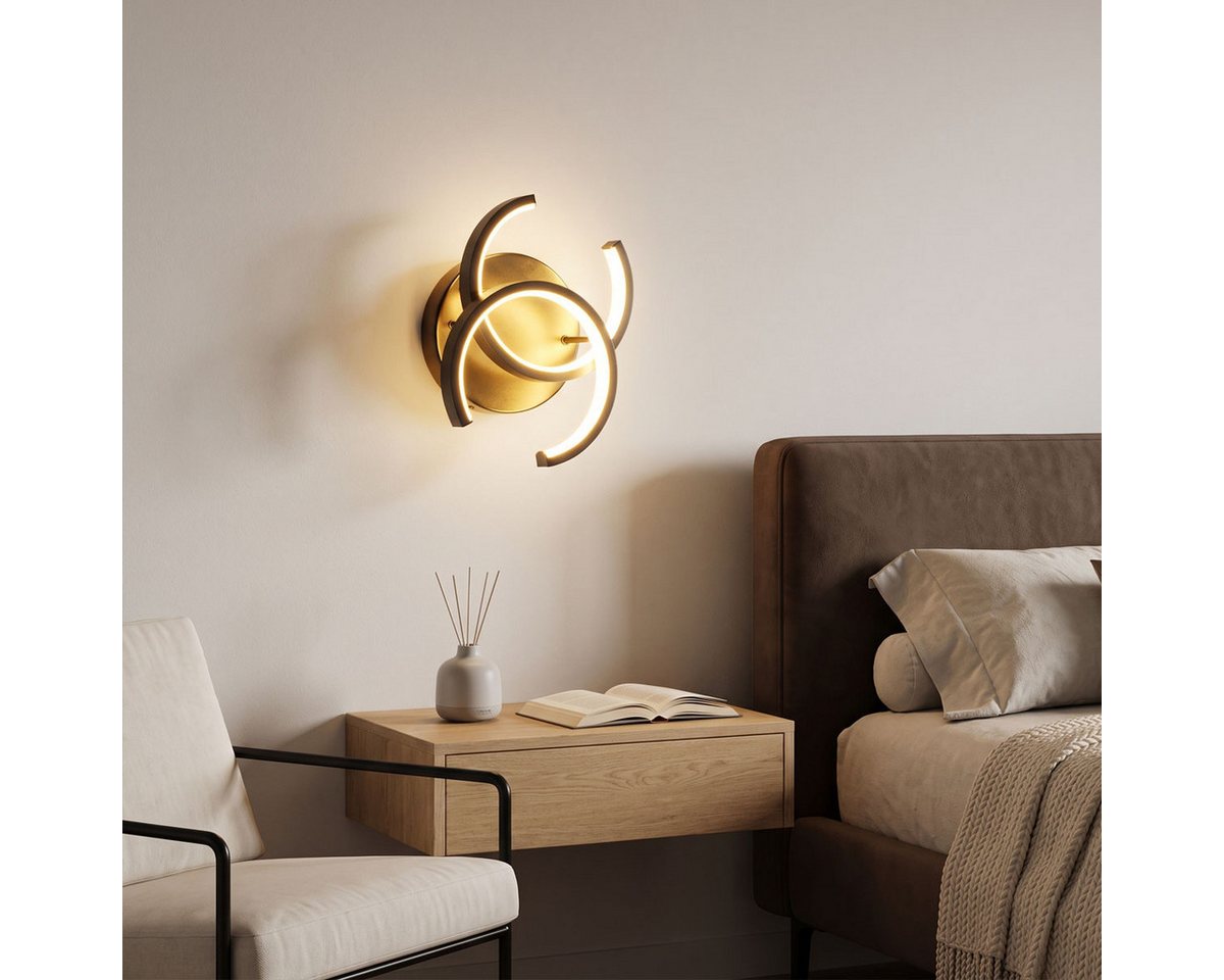 oyajia LED Wandleuchte Schwarz LED Wandleuchte, 6W LED Decklampe 600lm, 3-Farbige Dimmbar, LED fest integriert, Warmweiß, Naturweiß, Kaltweiß, Moderne Wandleuchte, Wandlampe Strahler Innen Effekt Leuchte Licht Bild 2
