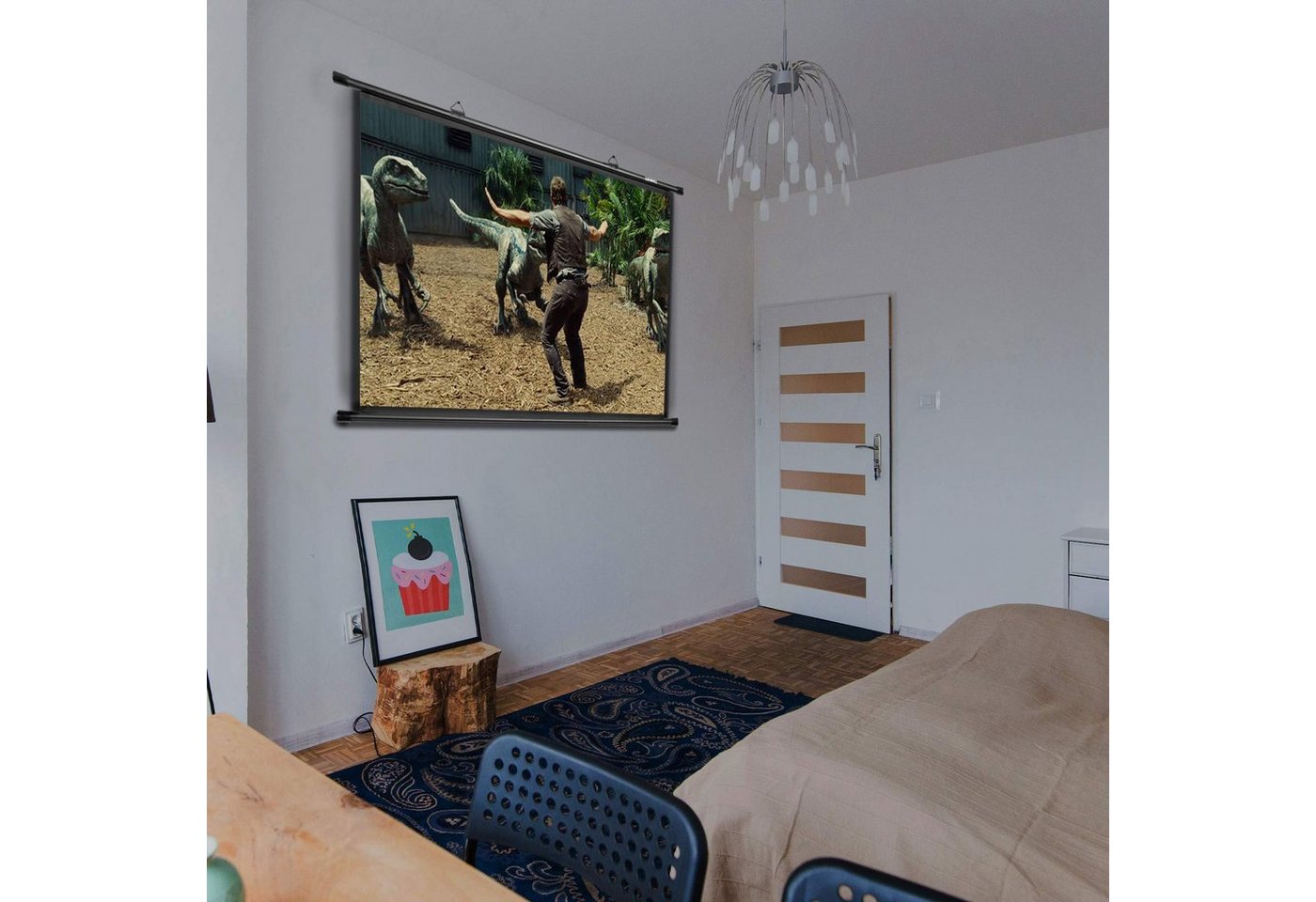 Duronic Leinwand, BPS40 Leinwand, 4:3 Hängeleinwand 40" Zoll 81 x 61 cm