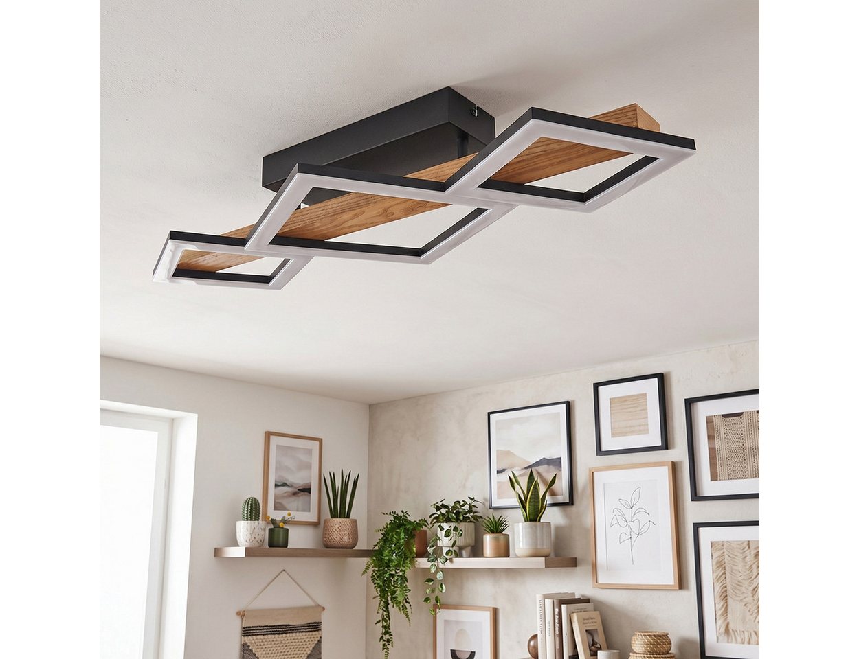 hofstein Deckenleuchte »Stoccareddo« moderne Deckenlampe aus Metall/Holz, 3000 Kelvin Bild 3