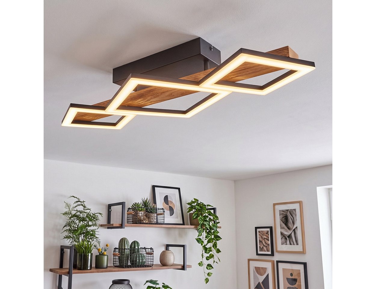 hofstein Deckenleuchte »Stoccareddo« moderne Deckenlampe aus Metall/Holz, 3000 Kelvin Bild 4