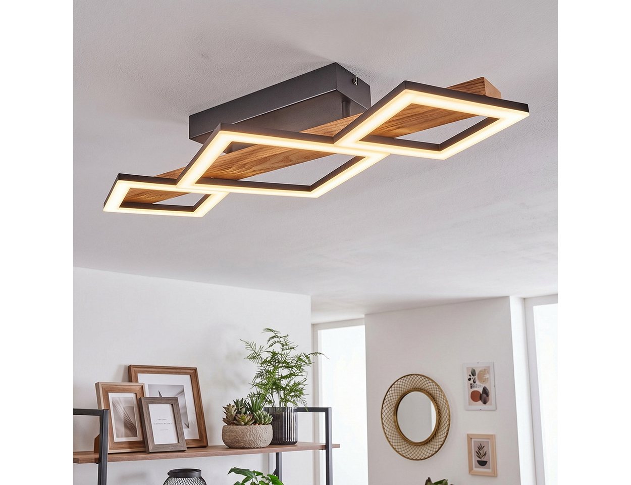 hofstein Deckenleuchte »Stoccareddo« moderne Deckenlampe aus Metall/Holz, 3000 Kelvin Bild 5