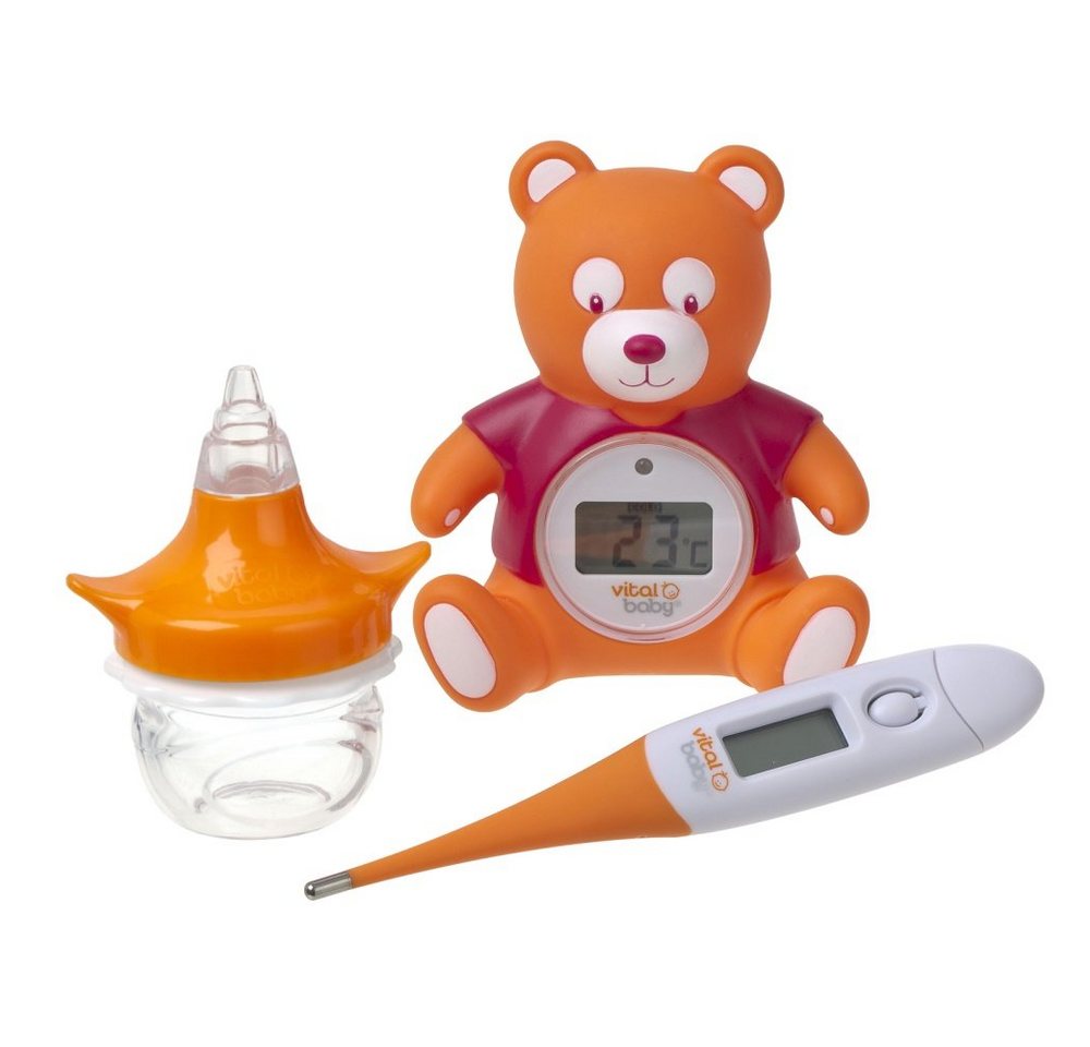 Vital Baby Infrarot-Fieberthermometer Hygieneset Nasensauger, Raumthermometer und Fieberthermometer