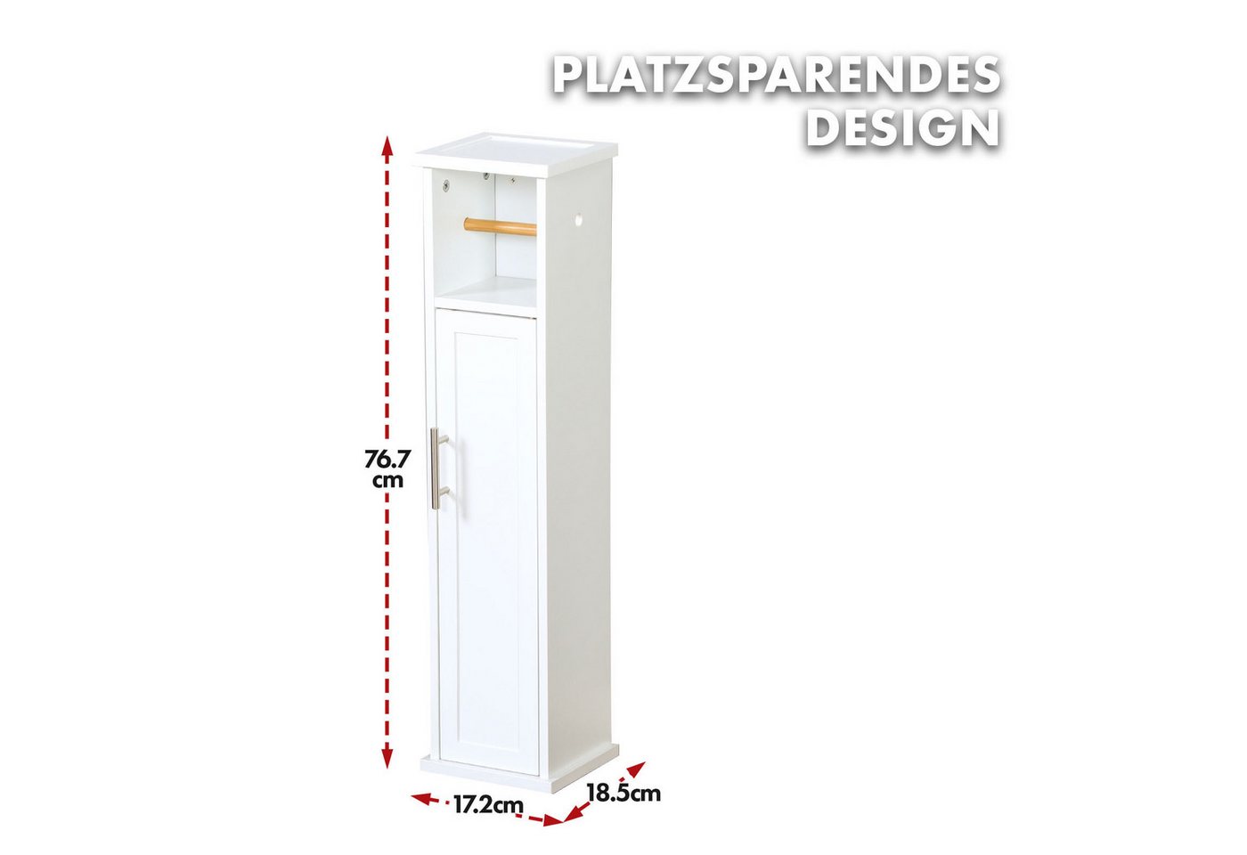 Floordirekt Badkommode Badezimmerschrank Wisconsin mit praktischer Klopapierhalterung, Stilvolle Ordnung für Ihr Badezimmer Bild 2