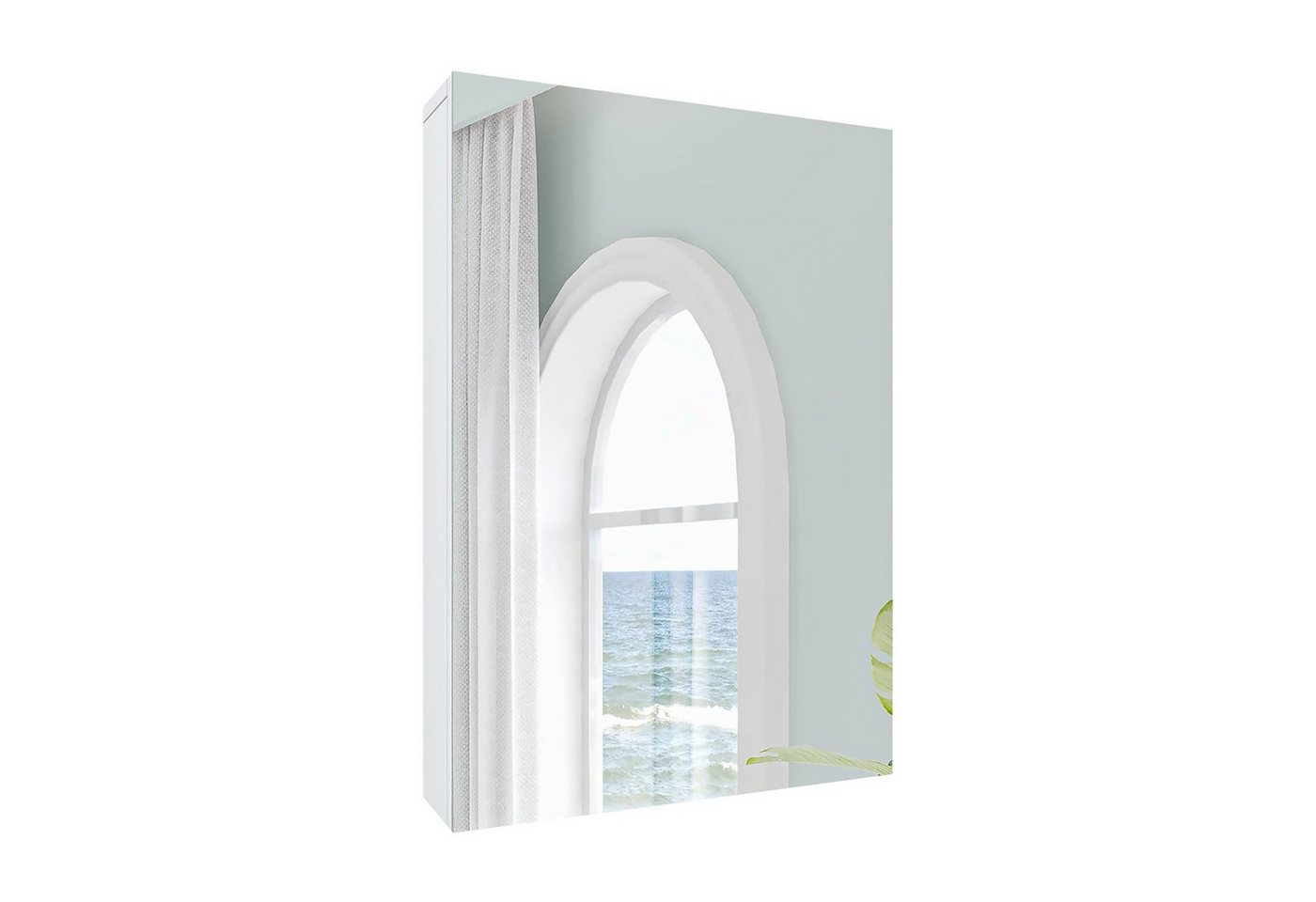 ToteBox Badezimmerspiegelschrank mit verstellbarem Einlegeboden, Weiß 40 x 60 x 12 cm Bild 3
