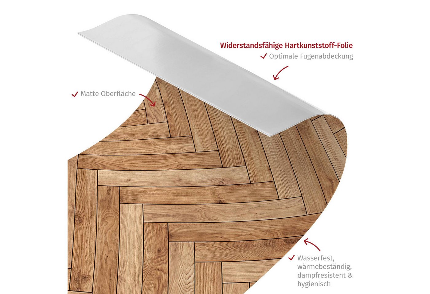 Bilderdepot24 Badrückwand braun fugenlose Wandverkleidung Bad mit Motiv, (Hartfolie matt » Selbstklebend SMART 0,35 mm), wasserfestes Wandpaneel Fischgräten Fliesen Holz Bild 2