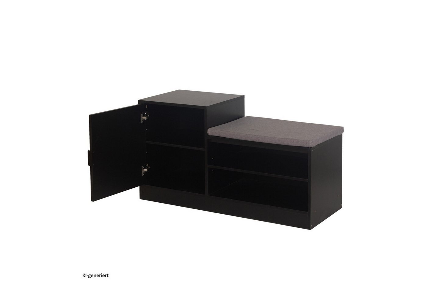 HTI-Living Schuhregal Schuhregal mit Sitzpolster Dana Schwarz-Baumscheibe, Stück 1-tlg., Schuhschrank Bild 2