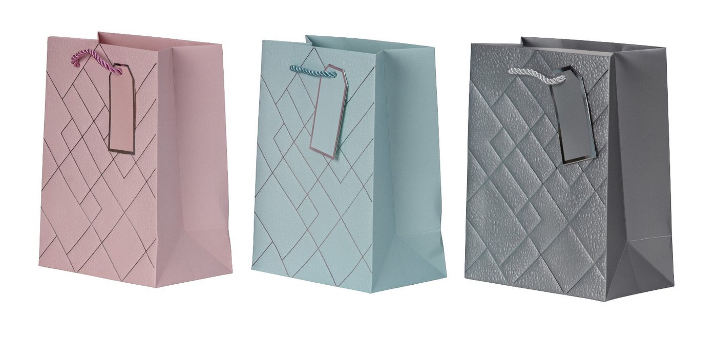 XiRRiX Geschenktüten XiRRiX Geschenktüten Geschenkverpackung Papiertüten 3er Set, (Geschenktasche Set Türkis, Rosa und SilberSt), ideal für Geburtstagsgeschenk Verpackung Bild 2