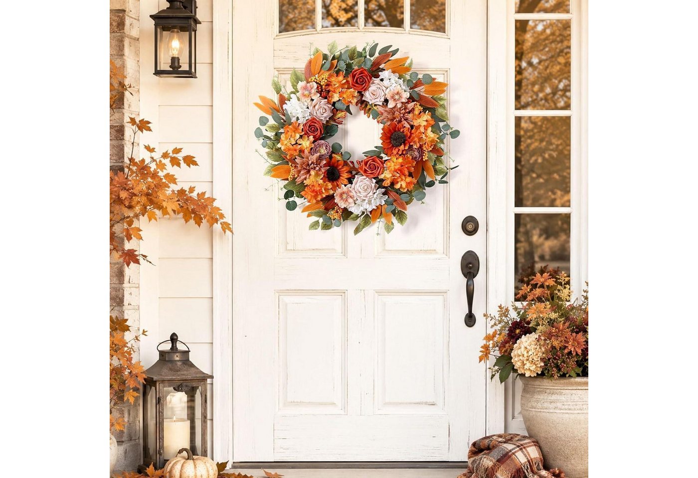 LuxusKollektion Dekokranz Türkranz Herbst 56cm Kunstblumen Deko Bild 2