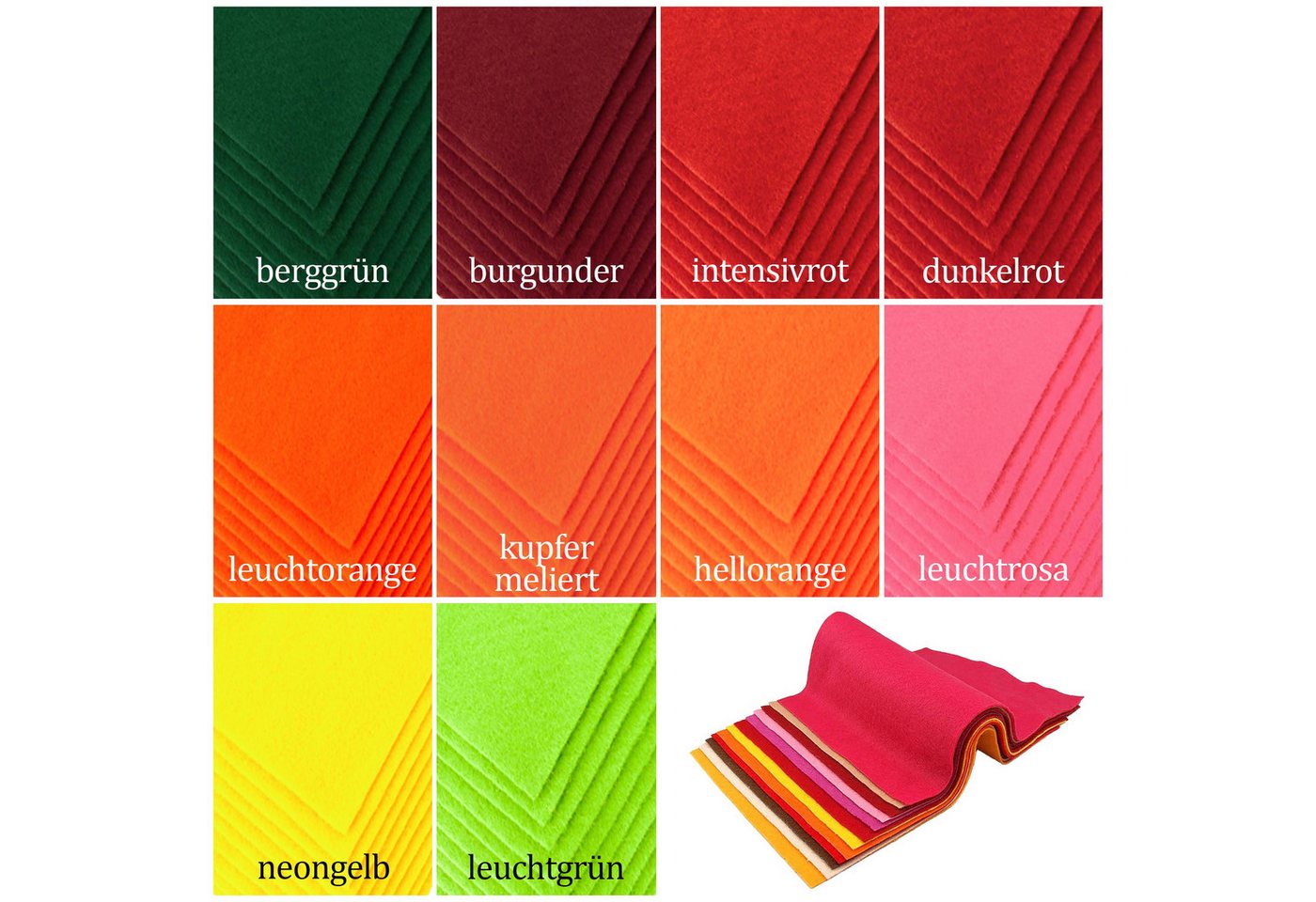 maDDma Bastelfilz Bastelfilz Bögen 10er-Pack Filz A4 Stärke 1,5-2mm Filzplatte, dunkelbraun