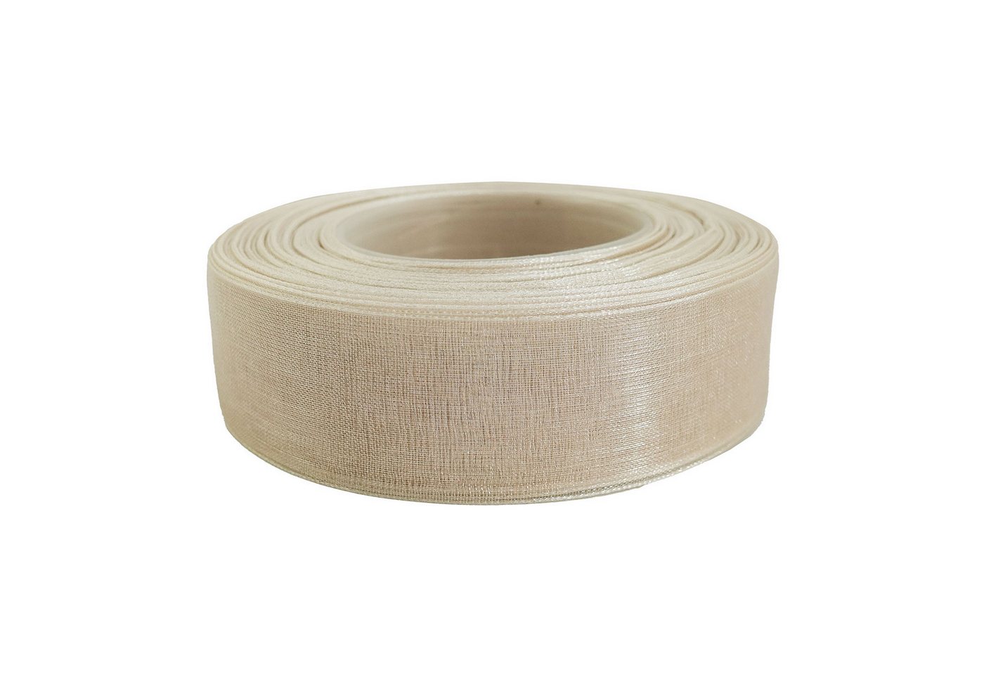 maDDma Organzaband 27m Chiffonband 25mm Polyester Schleifenband Dekoration Geschenkband, sand Bild 5