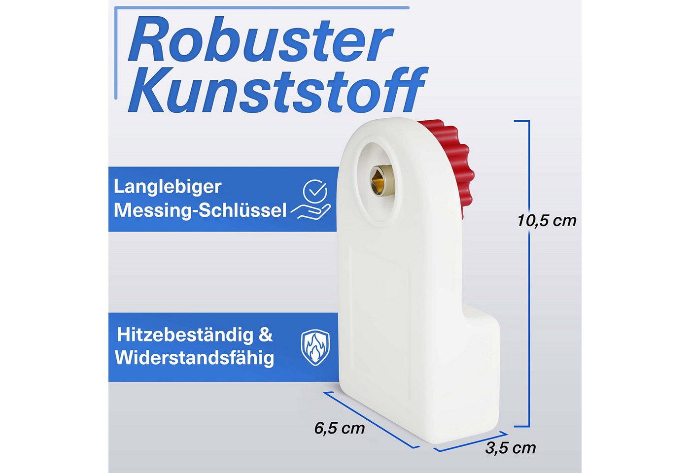 PETITONE Steckschlüssel Heizungsentlüfter inkl. fest verbautem Entlüftungsschlüssel Bild 5