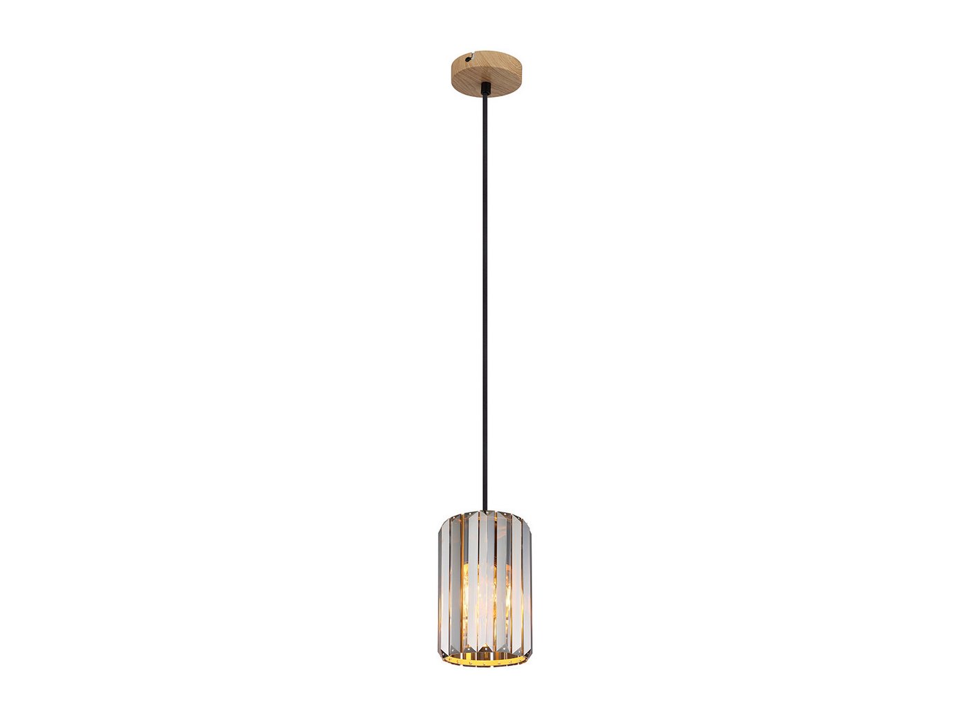 NOWA LED Pendelleuchte mit Rauchglas Kristall Ø 13,5cm, Dimmfunktion, LED wechselbar, Warmweiß, Hängelampe klein über Esstisch, Bett & Nachttisch hängend einflammig Bild 5