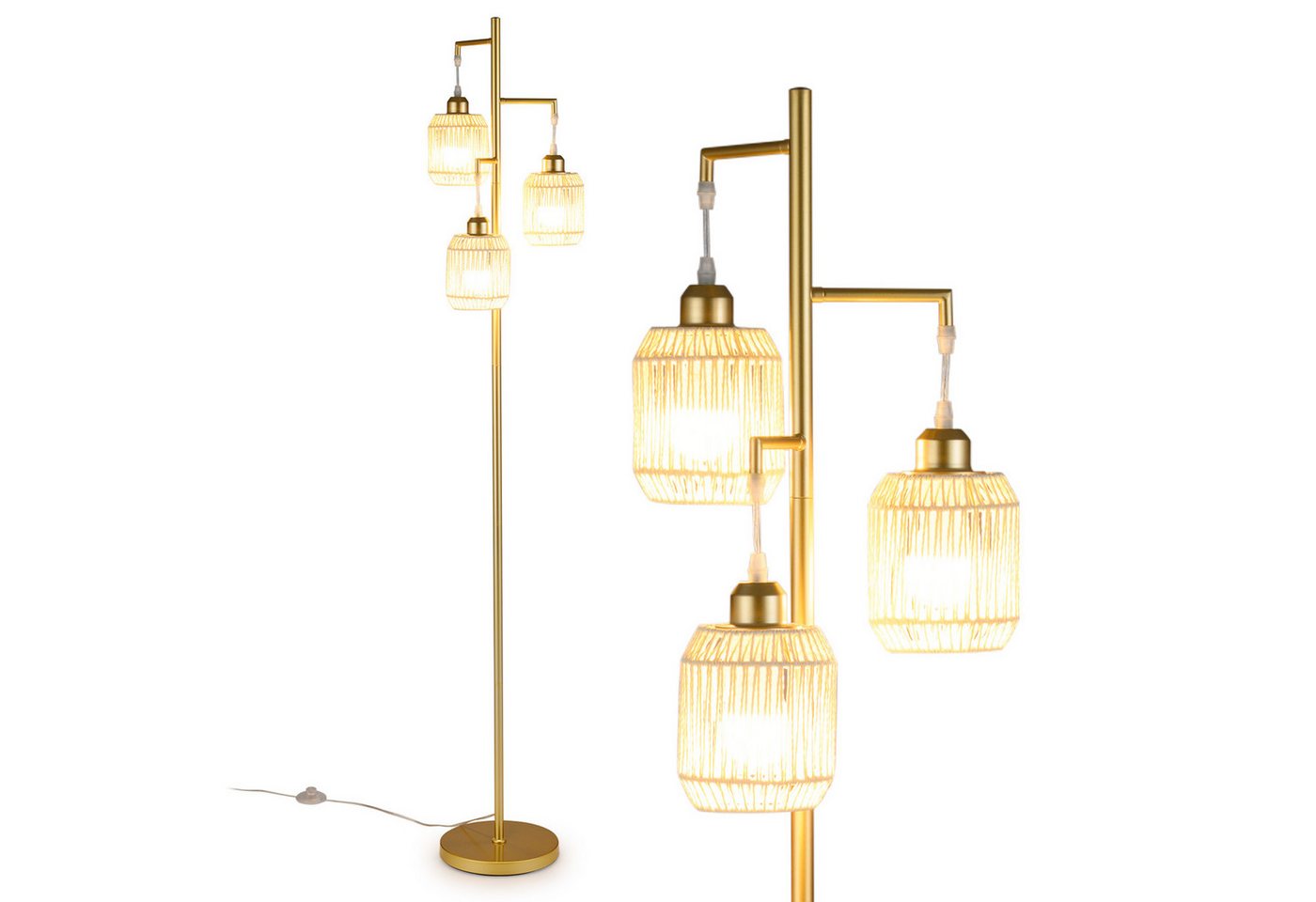 COSTWAY Stehlampe, Leselampe wohnzimmer dimmbar, Stehleuchte modern Bild 3
