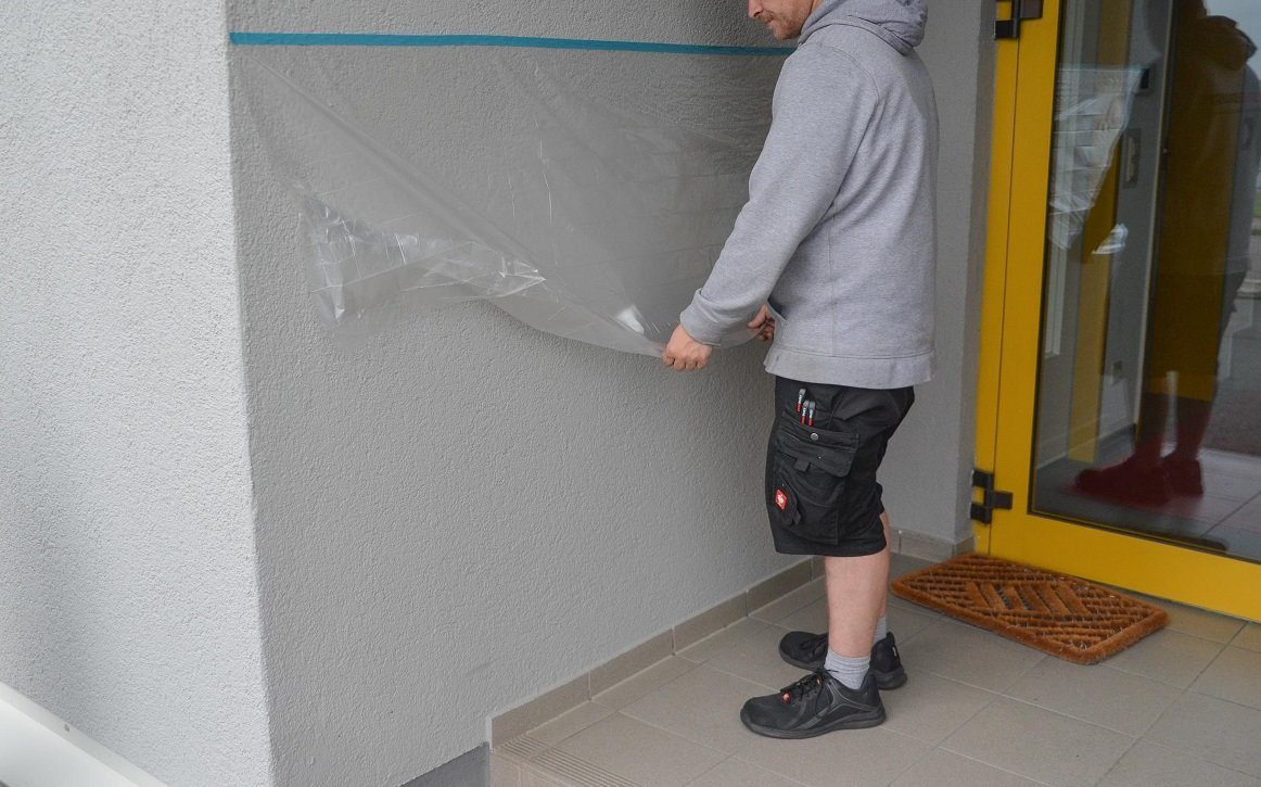 Scorprotect® Klebeband Gewebe-Kombi-Mask hellblau mit HDPE Folie 7 my Rolle 1400mm x 20m Bild 5