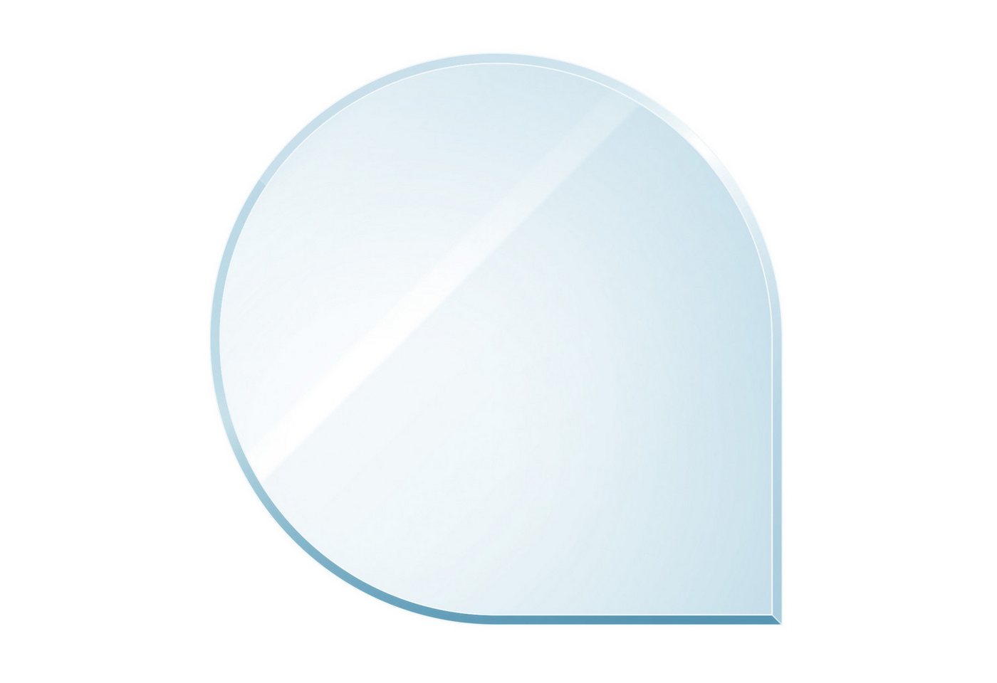 Raik Bodenschutzplatte raik Kamin Glasplatte Tropfen mit Facette