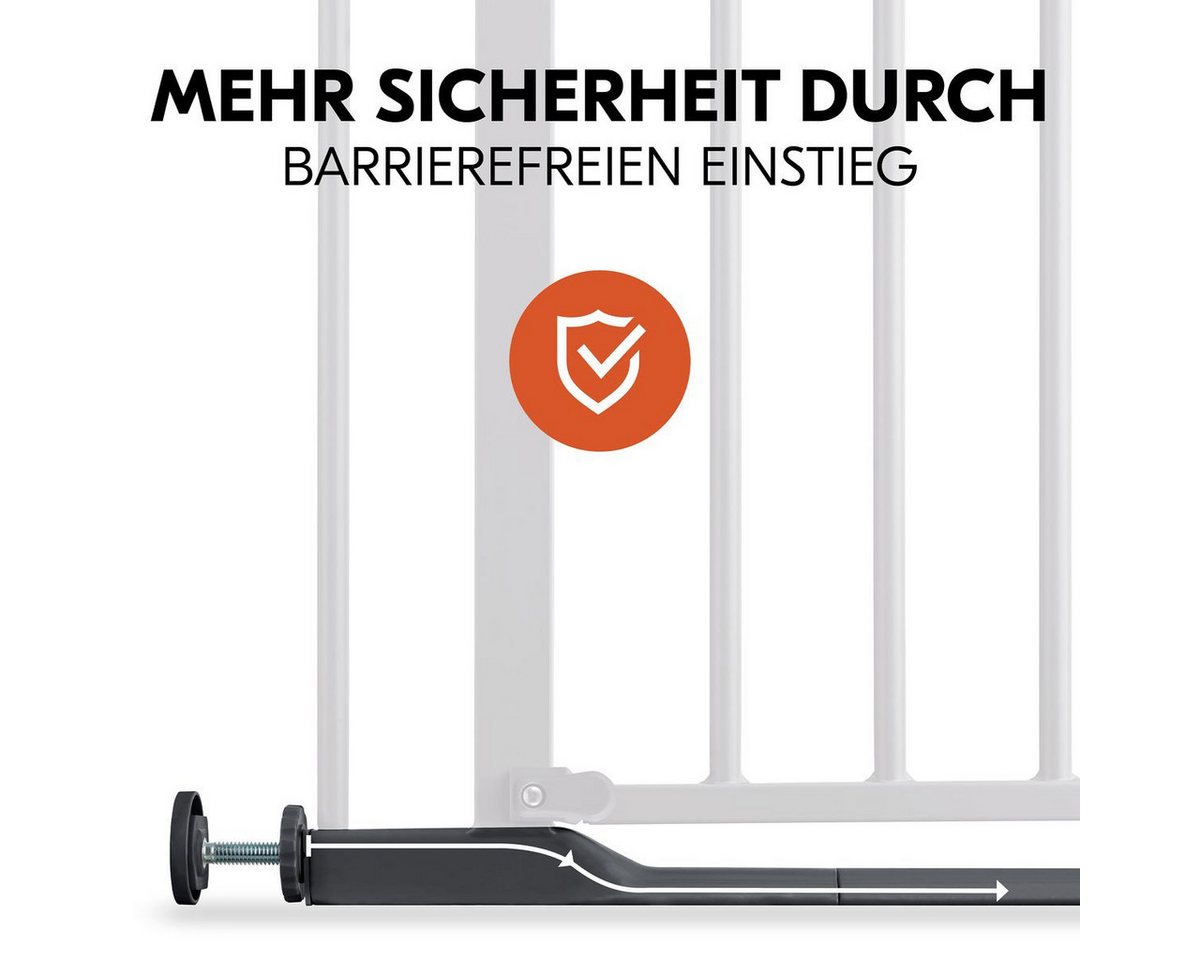 Hauck Türschutzgitter Clear Step 2 - Dark Grey, Treppenschutzgitter Set 75–80 cm ohne Bohren mit 3x Klemmschutz Bild 3