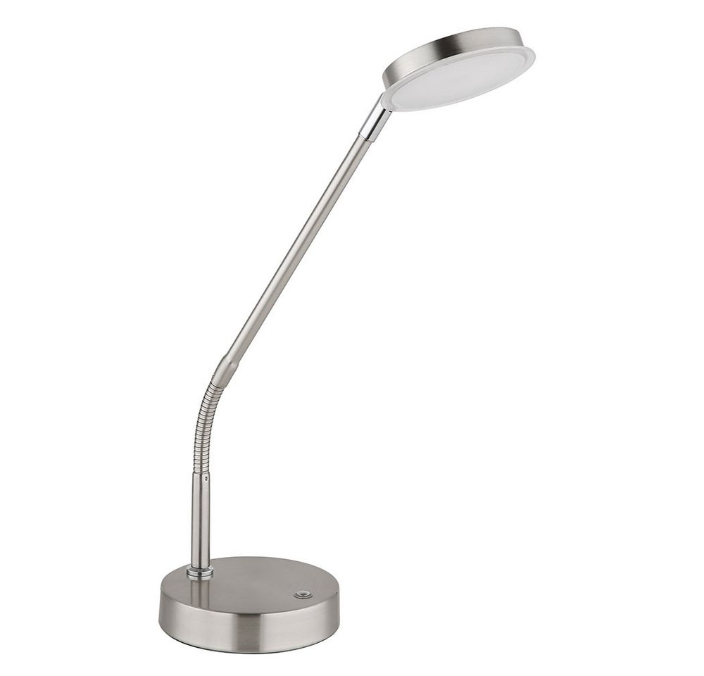 GLOBO LIGHTING Schreibtischlampe, LED-Leuchtmittel fest verbaut, Warmweiß, Neutralweiß, Farbwechsel, Tischleuchte Beistelllampe Tischlampe silber LED Touchdimmer H 53,5cm