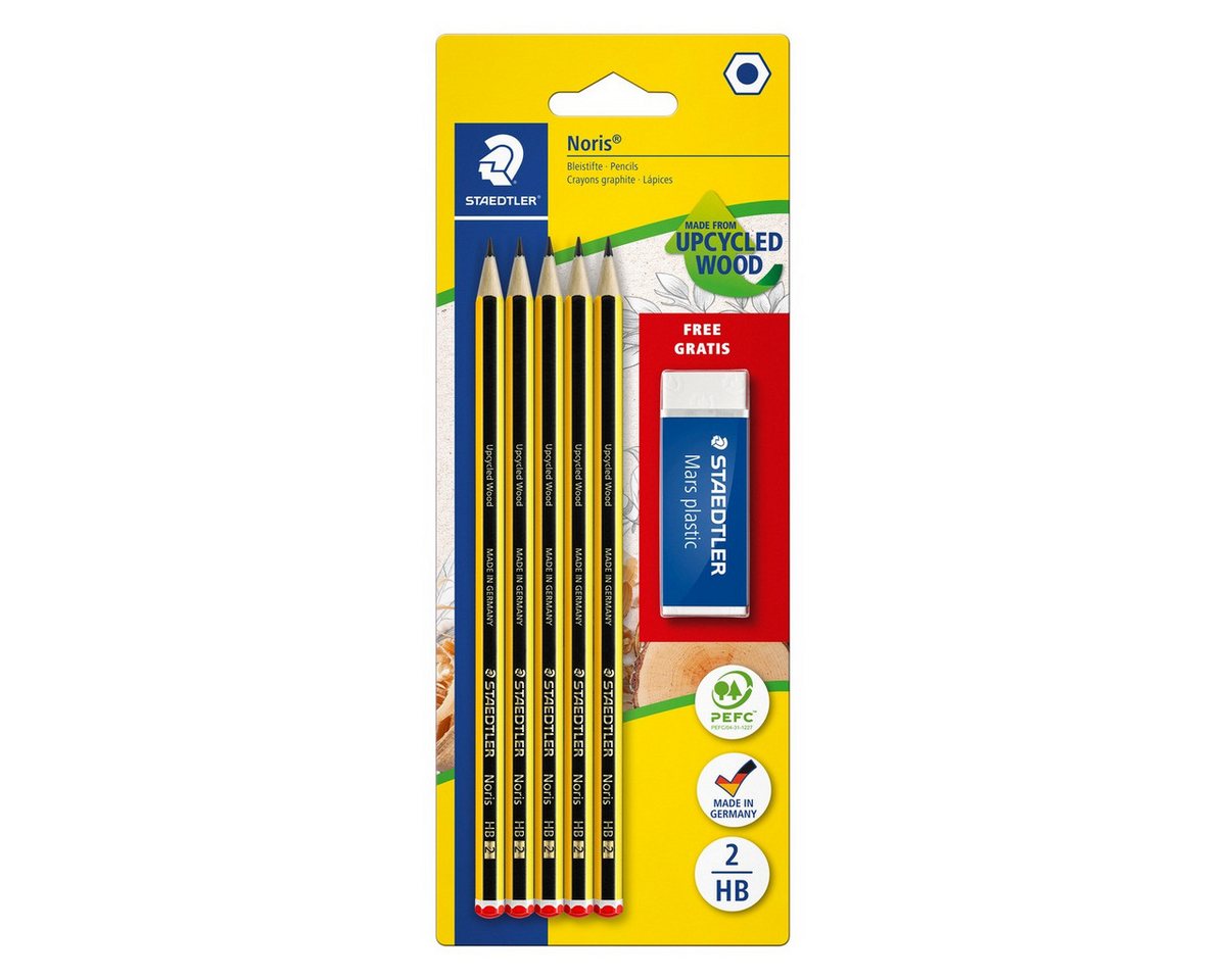 STAEDTLER Bleistift STAEDTLER Bleistift Set 5 Stück Noris HB + 1 Radierer