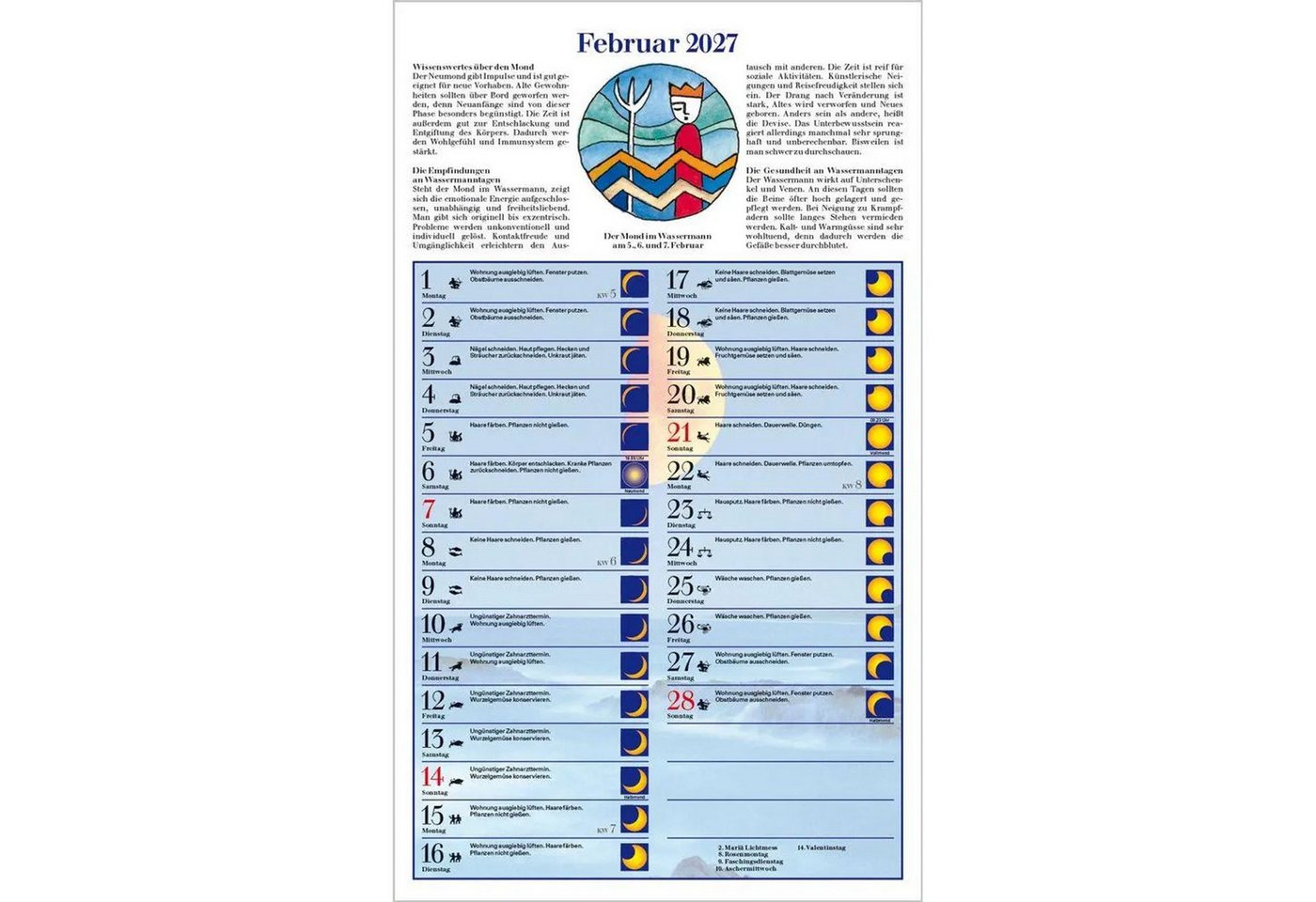 Korsch Verlag Wandkalender Mit dem Mond im Rhythmus 2027 Bild 4