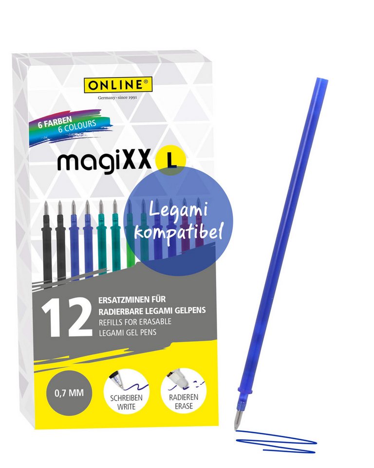 Online Pen Ersatzmine 12x radierbare Ersatzminen kompatibel mit Legami Gelstifte magiXX L Bild 2