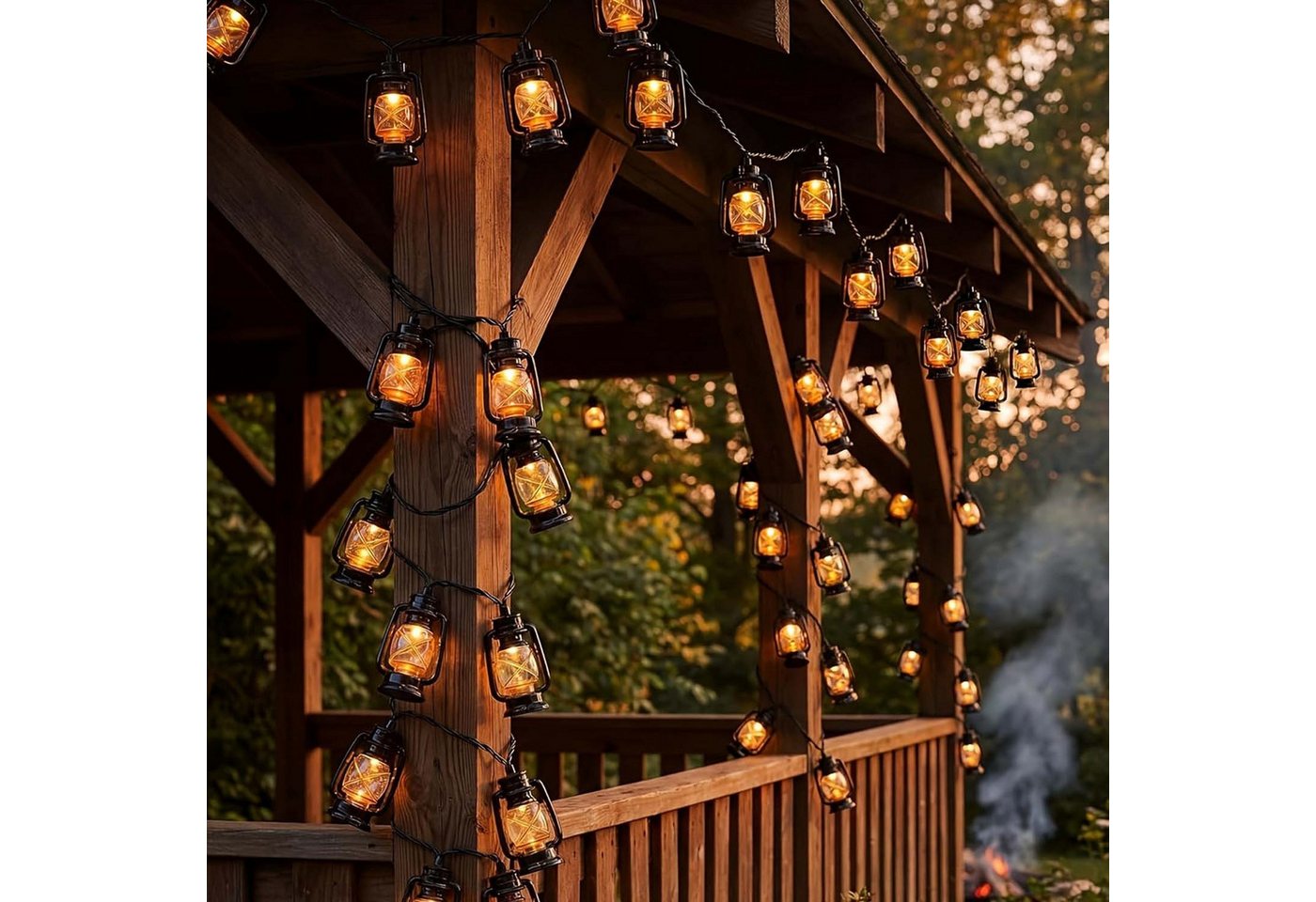 nsihing LED-Lichterkette 20 LED Campinglichter solarbetrieben,Mini-Kerosinlampe
