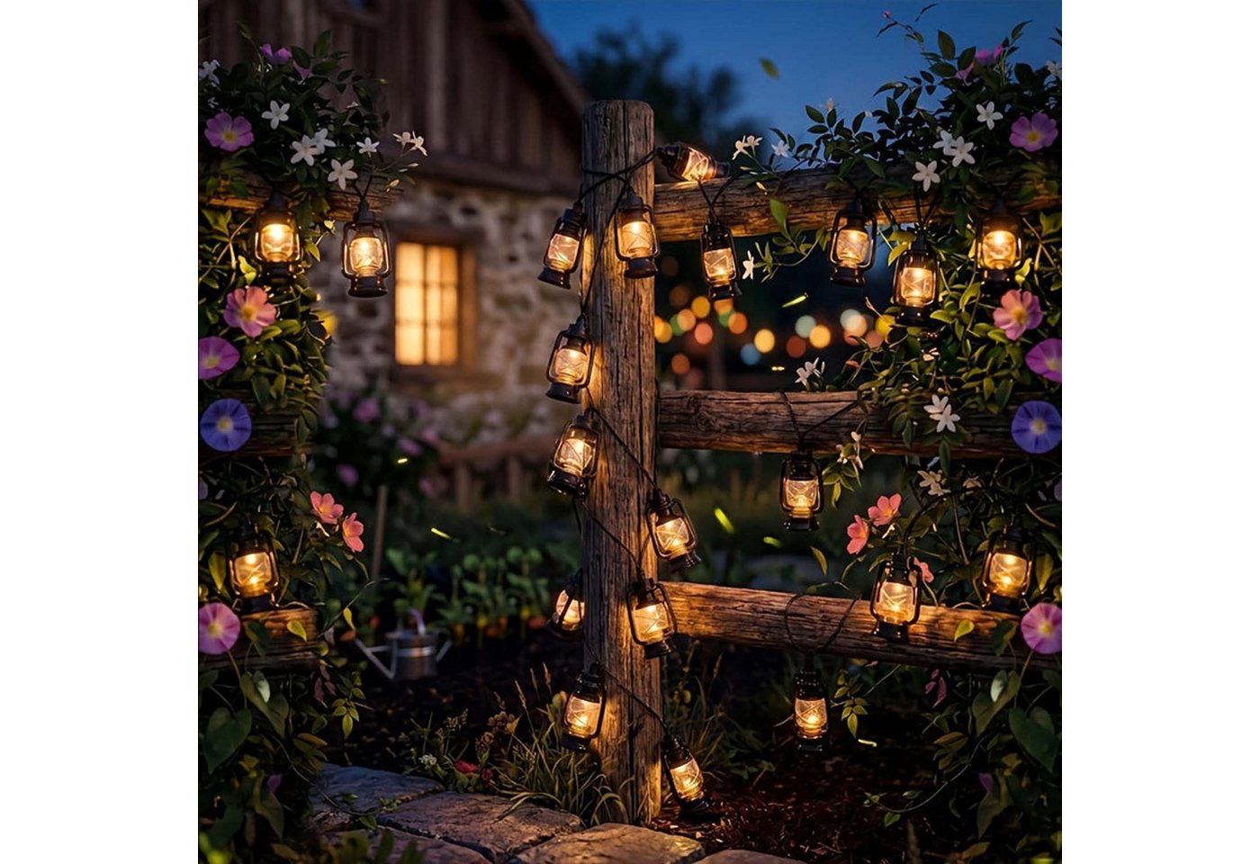 nsihing LED-Lichterkette 20 LED Campinglichter solarbetrieben,Mini-Kerosinlampe Bild 3