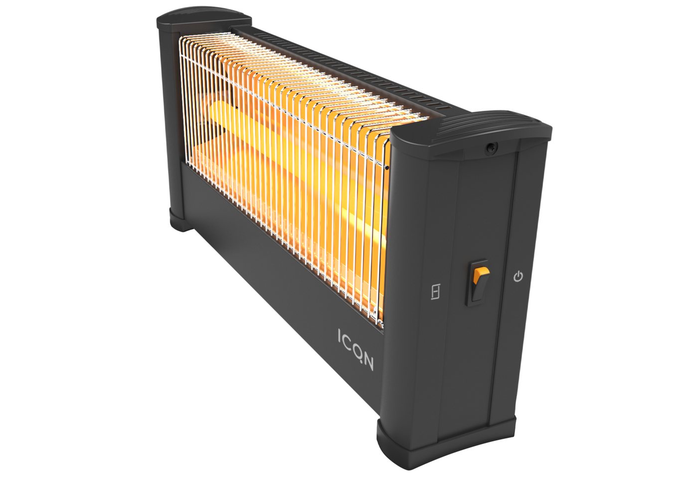 ICQN Heizstrahler Infrarot Standheizstrahler für Büro oder Haus, 135 Zentimeter Kabel, 900 W, Für Räume bis 9m², IP20, Elektroheizung, IQ.0900.APW Bild 2
