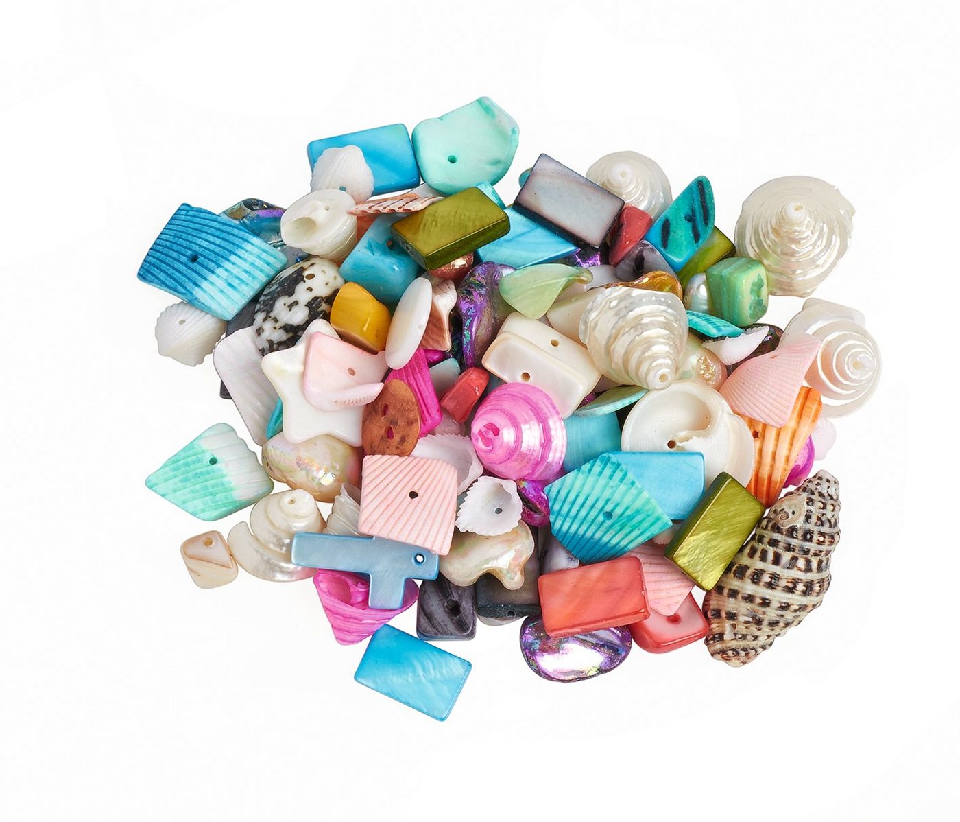 Zauberperle Bastelperlen Muschel, bunter Mix, 100 g