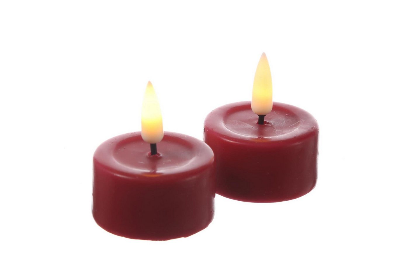 Deluxe Homeart LED-Teelicht LED Teelichter Mia flackernd inkl. Batterien D: 4,1cm rot 2 Stück, LED Classic, warmweiß (2100K bis 3000K) Bild 4