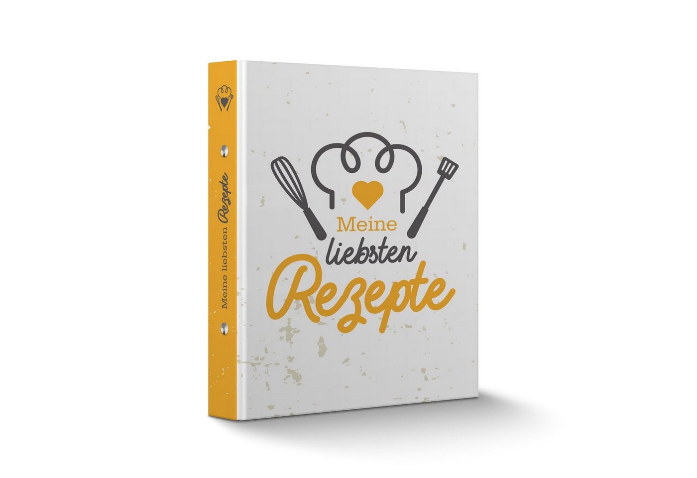 itenga Präsentationsordner itenga Rezeptordner Motiv KOCHMÜTZE gelb grau DIN A5