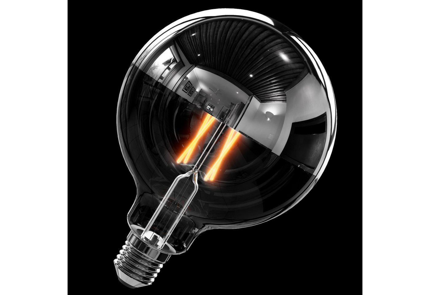 linovum LED-Leuchtmittel E27 LED Vintage Filament Globe XXL G125 Kopfspiegel Leuchtmittel, E27, Warmweiß
