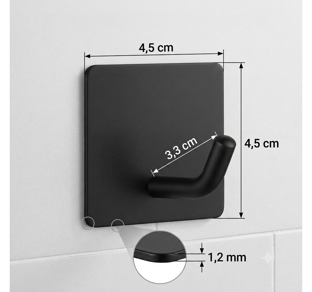 TECBULL Handtuchhaken Klebehaken aus Edelstahl, Wandhaken selbstklebend, V2, (10-St) Bild 2