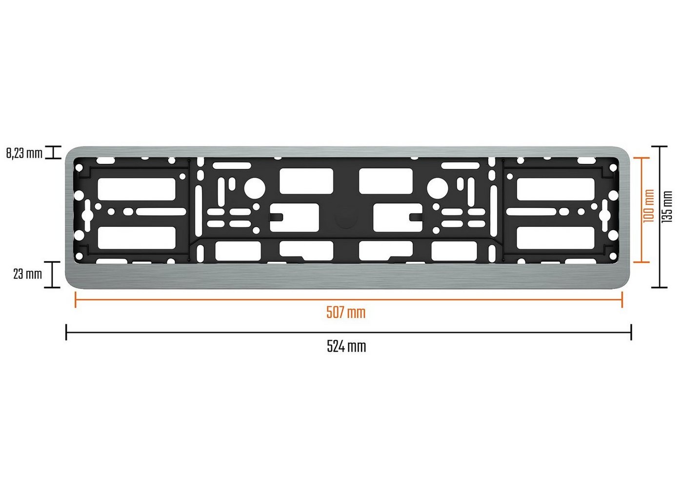 L & P Car Design Kennzeichenhalter für Auto Edelstahl gebürstet Premium Kennzeichenhalter V2A, (2 Stück) Bild 3