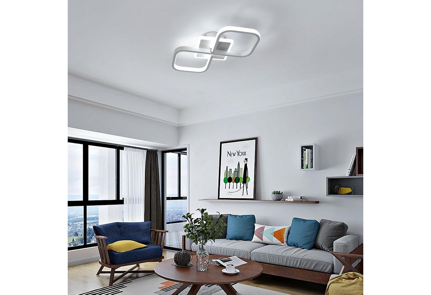 Riserva LED Deckenleuchte Comely LED Deckenleuchte 36W 4000LM Weiß Quadratisch Küche