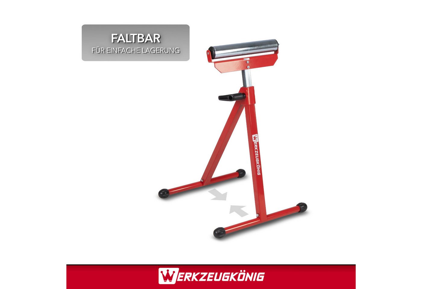 Werkzeugkönig Rollenbock höhenverstellbar bis 60kg belastbar, 60 kg max. Belastbarkeit, (1-St), stufenlos höhenverstellbar bis 111 cm - platzsparend zusammenklappbar