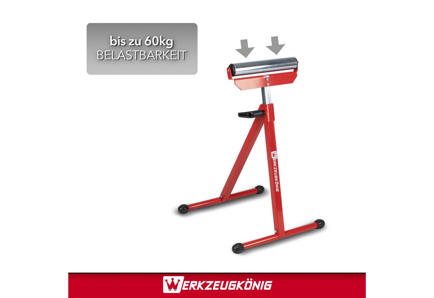 Werkzeugkönig Rollenbock höhenverstellbar bis 60kg belastbar, 60 kg max. Belastbarkeit, (1-St), stufenlos höhenverstellbar bis 111 cm - platzsparend zusammenklappbar Bild 5