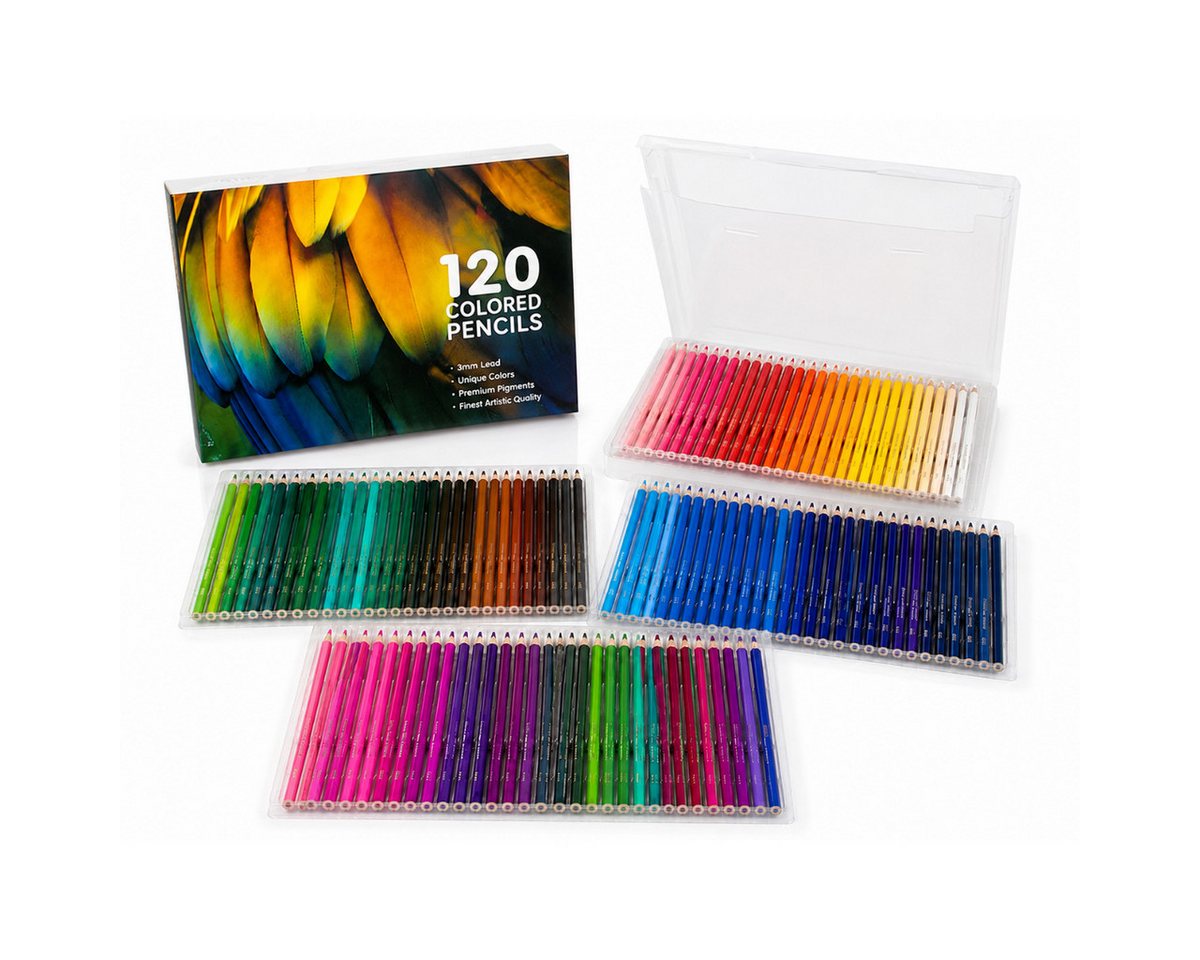 R2 Invest Buntstift Set 120 Farben mit Aufbewahrungsbox für Zeichnen und Malen, (120-tlg) Bild 2