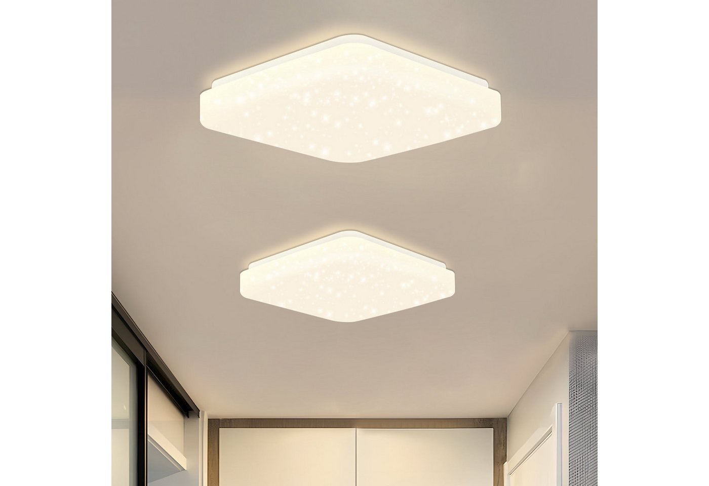 Nettlife LED Deckenleuchte Sternenhimmel Kinderzimmer 15W 21cm 3000K/4000K Weiß Deckenlampe, LED fest integriert, für Büro,Flur,Treppenhaus,Esszimmer, und so weiter Bild 5
