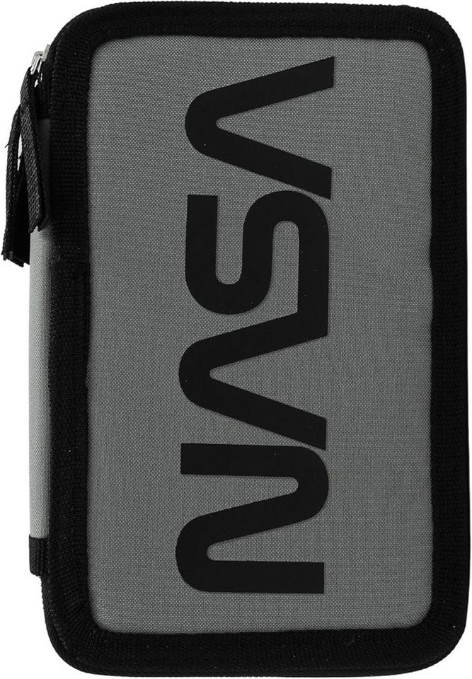 GOLDKIDS Federmäppchen NASA Federmappe Federmäppchen Federtasche XXL, (Schüleretui Federtasche Federpenal, 1-tlg., Schulmäppchen grau 3 Fächer 45-teilig), gefüllt inkl Hausaufgabenheft Bild 2