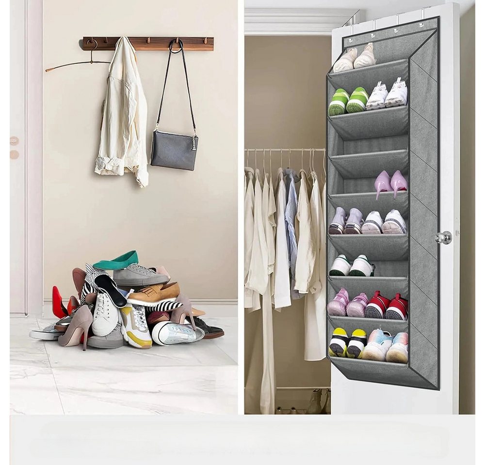 Coonoor Schuhregal Hängende Schuhaufbewahrung, Schuh-Organizer über der Tür, mit Haken-Schuhaufbewahrungsregal für Schuhe, Wohnaccessoires usw