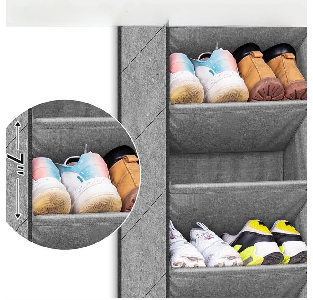 Coonoor Schuhregal Hängende Schuhaufbewahrung, Schuh-Organizer über der Tür, mit Haken-Schuhaufbewahrungsregal für Schuhe, Wohnaccessoires usw Bild 3