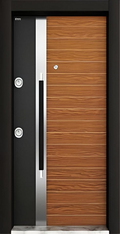 Xlmoebel Haustür XLMOEBEL BAK-30 Kompletttür braun Aluminium Kunststoff (Kompletttür, 1-St., 1x Haustür, 5x Schlüssel, 1x Griffset), Made in Europa