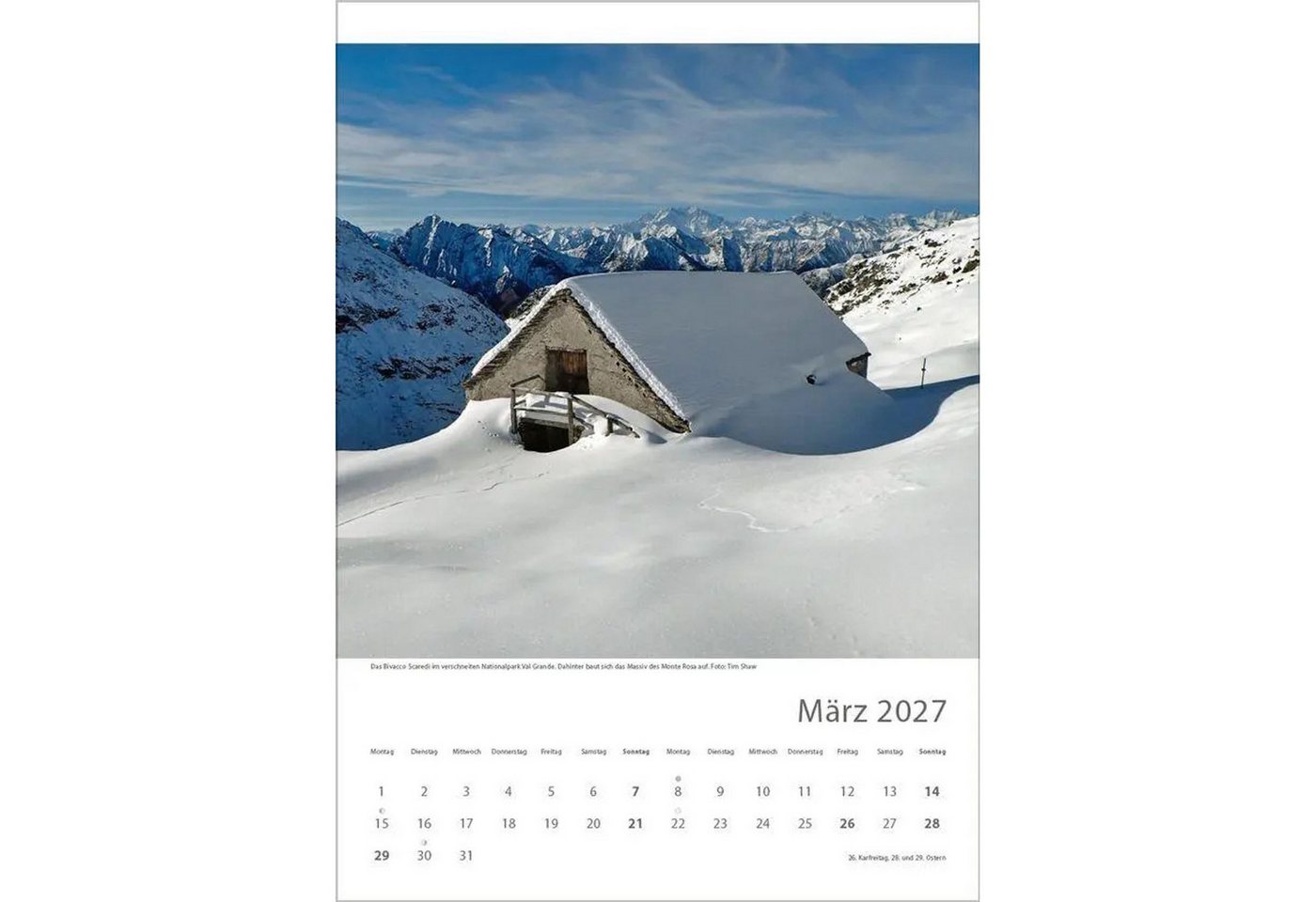 Korsch Verlag Wandkalender Hütten unserer Alpen 2027 Bild 2