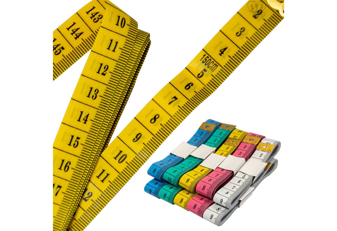 maDDma Kreativset Schneidermaßband 150 cm 10er-Set farbig Flexibles Maßband Nähen Messen, (Paket)
